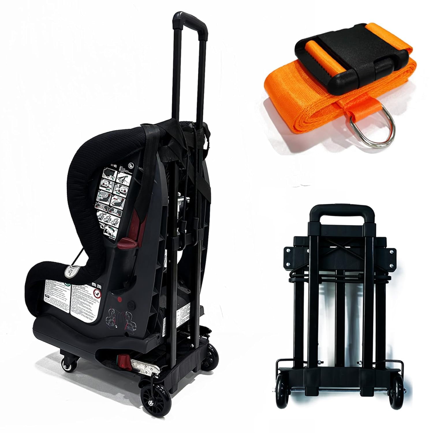 Car Seat Travel Cart, Updated Metal Material Car Seat Carrier for