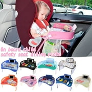 Car Seat Tray under $5! Xqxayjr Multifunctional Car Seat Tray for Kids, Baby Dining and Drawing Table with Tablet Holder, Waterproof Activity Tray for Stroller and High Chair, Travel Toy Organizer