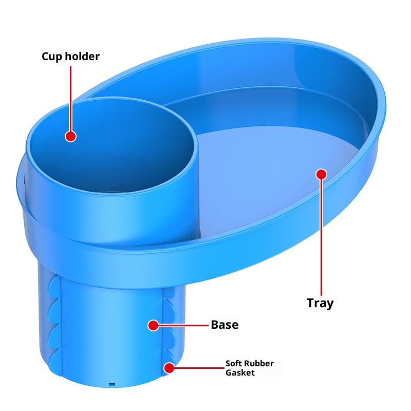 Car Seat Tray - Easily Expands Snack Tray Cup Holder Tray into 360° Cup & Travel Tray for Kids Car Seat, Booster, and Stroller (Blue)