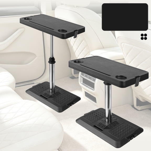 Car Seat Tray Table with Non-Slip Table Mat Portable Car Desk for Laptop & Meals, Multi-Function Travel Tray for Front/Rear Passenger Seat, SUV, MPV, RV, Height Adjustable 19"-29"