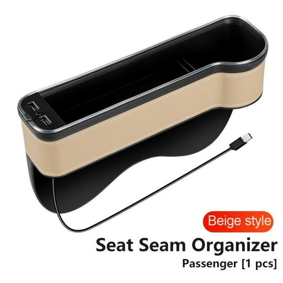 Car Seats Gap Storage Box Interior Auto Dual Usb Abs Wireless Charger Organizer