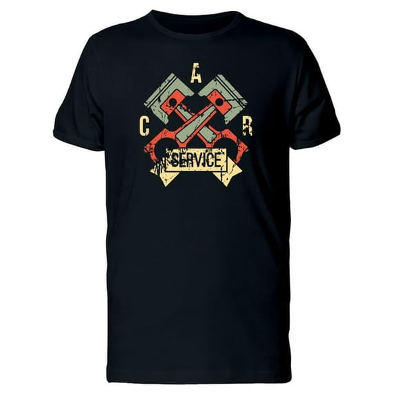 Car Service Grunge Emblem Men's T-Shirt | Vintage Design for Auto Enthusiasts