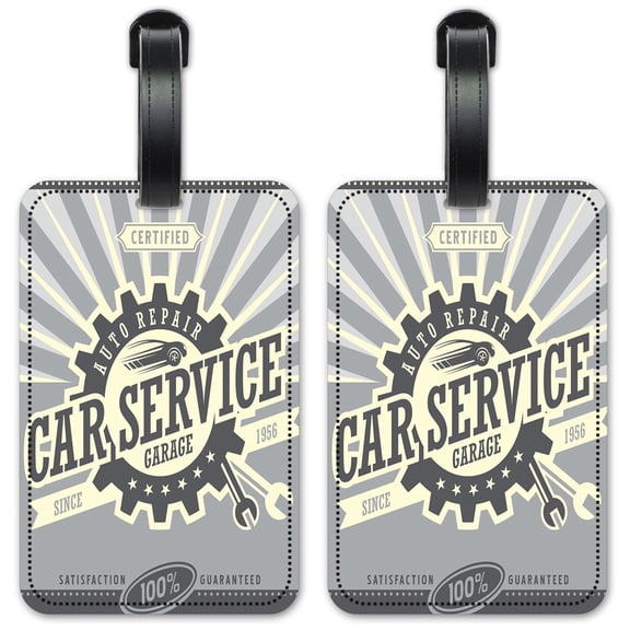 Car Service - Luggage ID Tags / Suitcase Identification Cards - Set of 2
