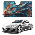 Car Shade Front Windshield with Drawstring Pouch Foldable Car