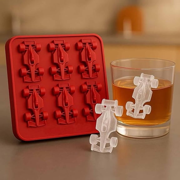 Car Shape Silicone Ice Cube Mold Tray, Flexible Ice Maker for Beverage Cocktail Whiskey Cooling Ice Tray Easy Demold Freezer Accessory
