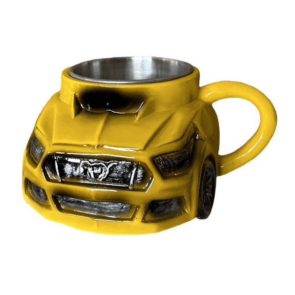 Car Shaped Coffee Mug Interesting Coffee Cup Funny Tea Cup Novelty Drinkware Handcrafted Coffee Cup for Men Car Lovers B,1 x Coffee Cup,Yellow