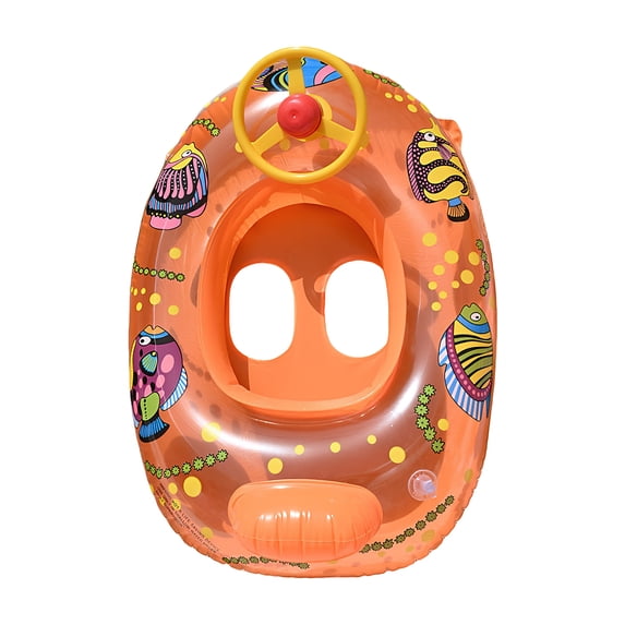 Car Shaped Swimming Ring Extended Swimming Seat (Orange)