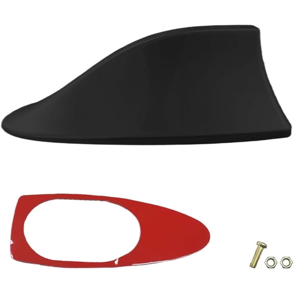 Car Shark Fin Antenna Cover, Plastic Automotive Signal Roof Aerial Cover with Adhesive Tape, Universal Roof Mount Antenna Replacement Vehicle Decorative Cover for Car Truck SUV (Silver)