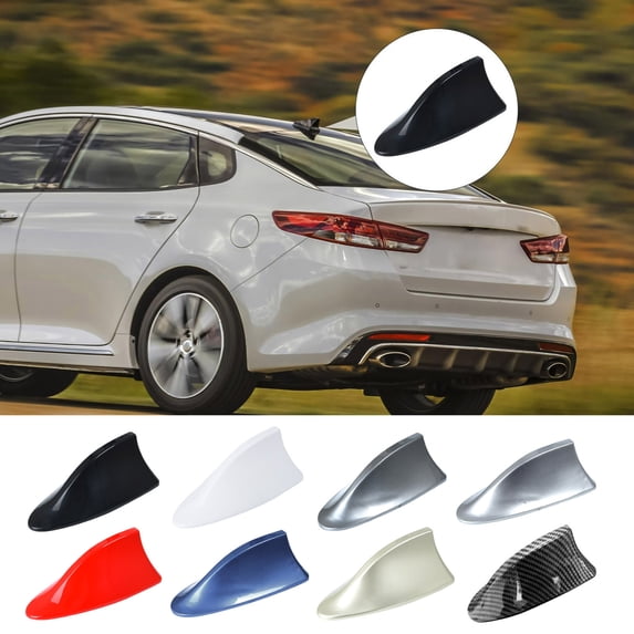 Car Shark Fin Antenna Cover Roof Aerial Base, ABS Signal Enhancer Universal Fit AM/FM Antenna Replacement, 8In(Grey)