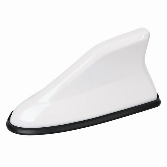 Car Shark Fin Antenna Cover, Roof Aerial Base AM/FM Radio Signal for Car SUV Truck, Vehicle Shark Fin Shape Cover with Adhesive Tape, Car Accessories Antenna Replacement (White)