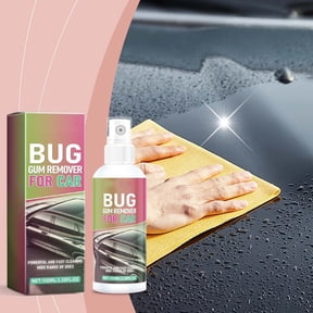 Car Shellac and Bug Cleaner 3.4 fl oz, Foaming Bird Dropping, Resin, and Insect Stain Remover Liquid Spray for Automotive Paint and Glass Care