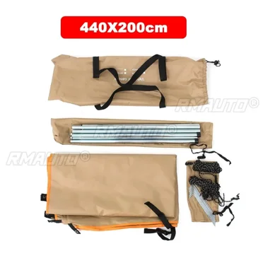 Car Shelter Shade Camping Side Car Roof Top Awning Waterproof UV Portable Camping Tent Automobile Rooftop Rain Canopy Body Kit