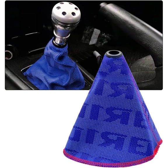 Car Shift Boot Cover, Fabric Shifter Lever Knob Boot Dustproof Cover with Stitch, Manual Automatic Speed Shifter Boots Gear Gaiter for Most Vehicles, Car Accessories (Black)