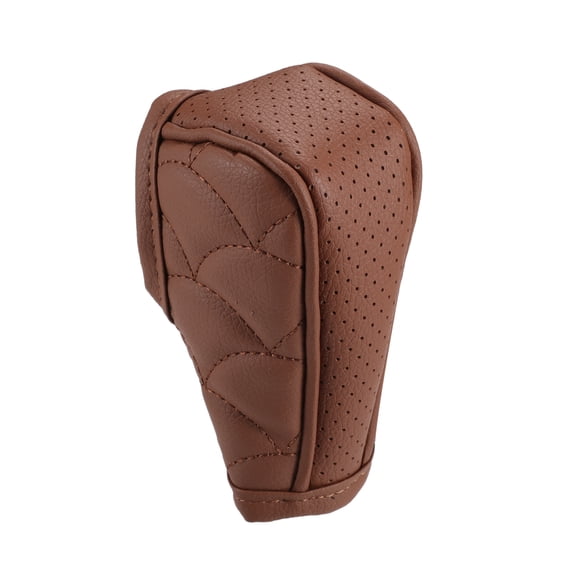 Car Shift Knob Cover with Breathable Design Universal Vehicle Interior Shift Gear Cover Brown