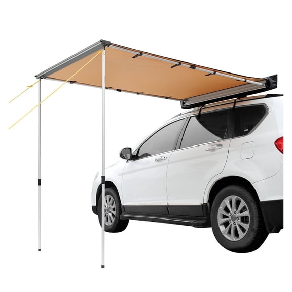Car Side Awning 6.6x8.2ft, Retractable Vehicle Awning, UV50+ Waterproof Sun Shelter for SUV, Truck, Van, Camping & Road Trips, Adjustable Height