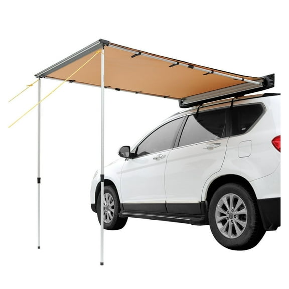 Car Side Awning, Large 4.6'x6.6' Shade Coverage Vehicle Awning, PU3000mm UV50+ Retractable Car Awning with Waterproof Storage Bag, Suitable for Truck, SUV, Van, Campers