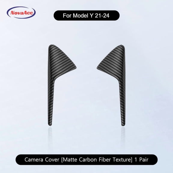 Car Side Camera Decorative Cover For Tesla Model Y Juniper Model 3 Highland 2021-2025 Carbon Fiber Look Trim Waterproof Durable Turn Signal Protective Cap