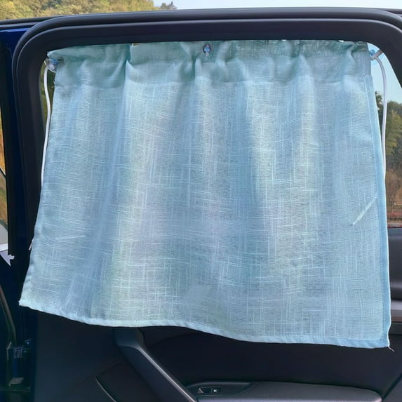 Car Side Window Shades – Machine Washable Car Window Covers – Durable String – Natural Fabrics Side Window Sun Shade – Easy Installation (blue sunshade)