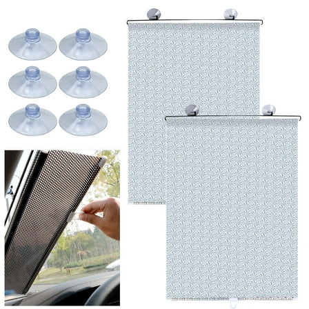 2 Pack Car Window Sun Shade Side Retractable for Car Blocks Heat and UV Rays Glare Protection Roller Sunshade Visor for Baby, Kids, Pets, Passengers