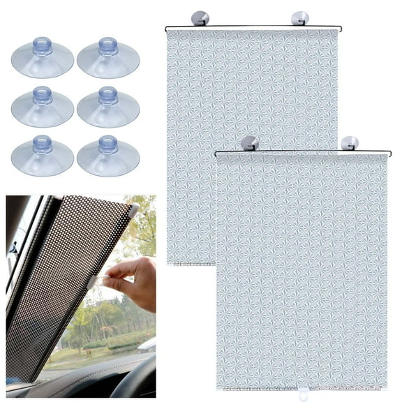 2 Pack Car Window Sun Shade Side Retractable for Car Blocks Heat and UV Rays Glare Protection Roller Sunshade Visor for Baby, Kids, Pets, Passengers