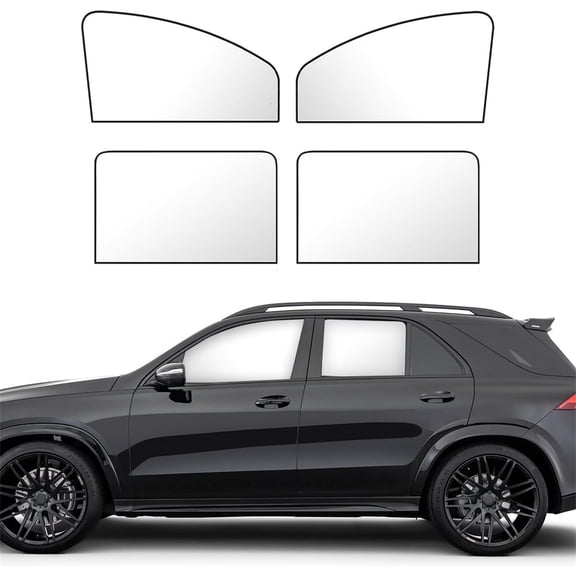 Car Side Window Sun Shades,4 Pcs Front and Rear Windshield Curtains,Car Privacy Shades,Topboutique Back Seat Window Shades with Magnetic Protection,Universal Car Accessories,Black+Silver