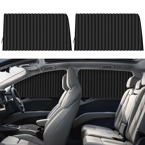 Car Side Window Sun Shades - Privacy Magnetic Black 2 Pcs Covers Blinds Curtains - Auto Accessories Sunshades Keeps Cooler Screen
