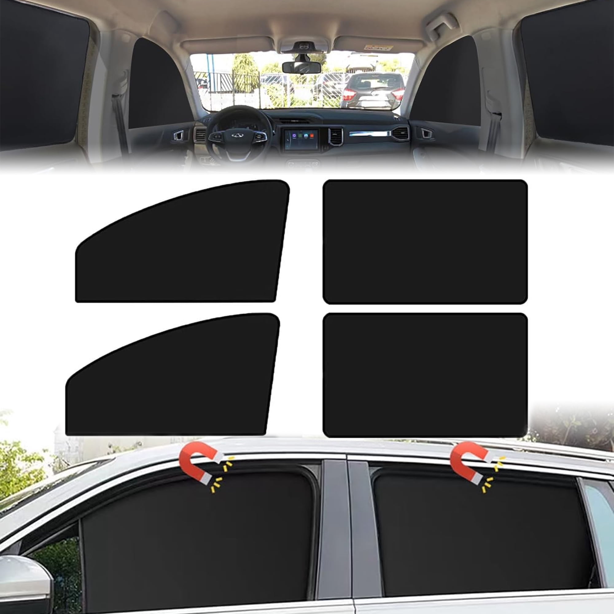 Meikoko, Car Side Window Sun Shades, 4 pcs, Privacy & UV Blocker ...