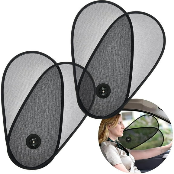 Car Side Window Sun Visor, Rvkxad Adjustable Foldable Sunshade With Suction Cup, Plastic Blocking Ray Strong Light Shade for Vehicles Car Window