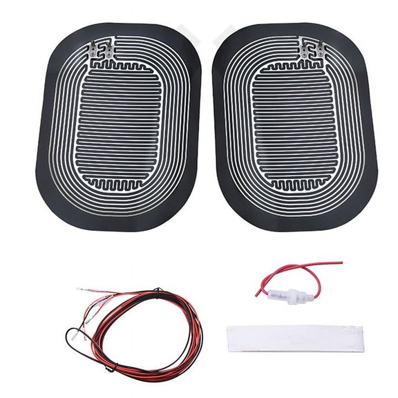 Car Side Wing Mirror Heating Pad DC 12V Universal Rearview Mirror Mist Demister Quick Warm Mirrors Defogger,2 * Heating Pad 1 * Wire Cable 1 * Fuse Tube,Black