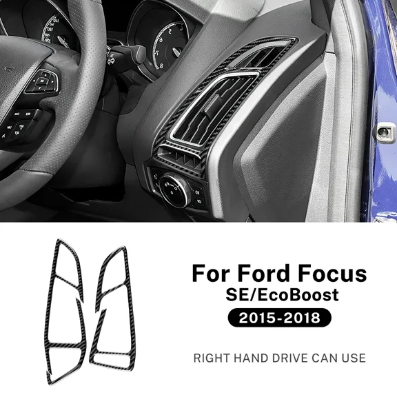 Car Side of Instrument Outlet Frame Real Soft Carbon Fiber Sticker For Ford Focus SE RS ST Ecoboost 2015 2016 2017 2018 LHD RHD.