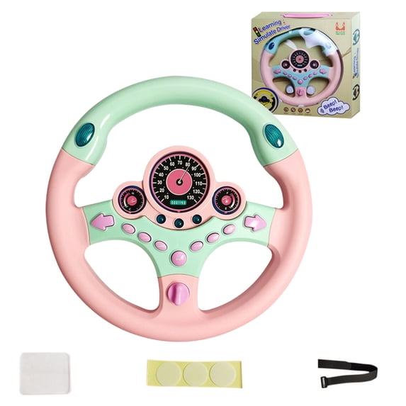 Car Simulation Steering Wheel Toy | Realistic Lights & Sounds | Interactive Driving Experience | Safe Materials, No Small Parts | Educational Play for Hand-Eye Coordination