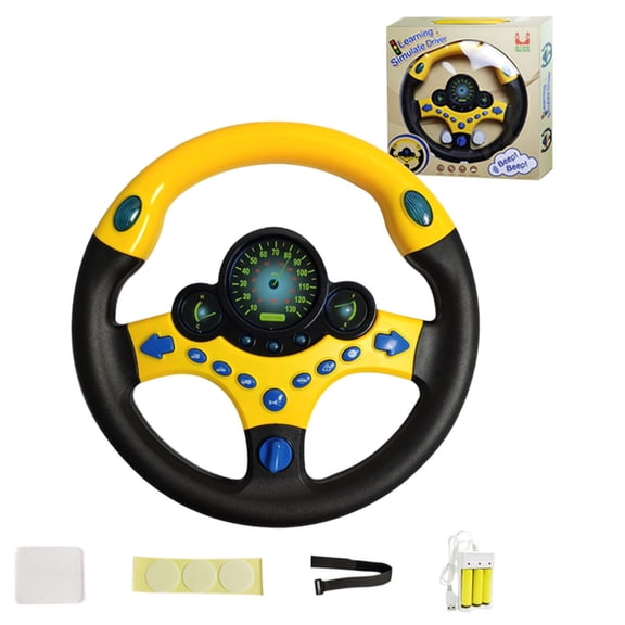 Car Simulation Steering Wheel Toy | Realistic Lights & Sounds | Interactive Driving Experience | Safe Materials, No Small Parts | Educational Play for Hand-Eye Coordination