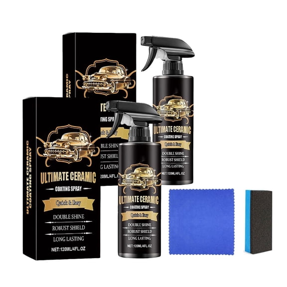 Car Slick Coating Spray Kit with Towel & Sponge Applicator,Gloss Shine and Hydrophobic Protection