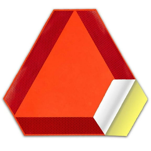 Car Slow Moving Vehicle Sign Reflective Tape Safety Triangle Orange Sticker