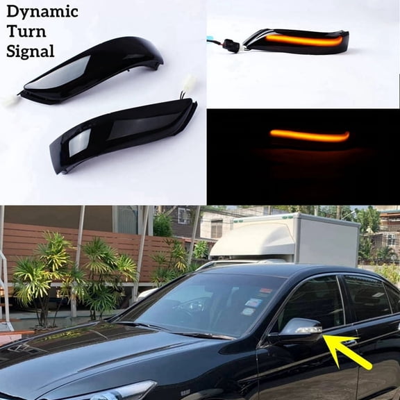 Car Smoked Black Dynamic Turn Signal Light LED Side Mirror Indicator Blinker Lamp for Accord 08-13 RL 06-09