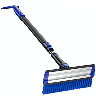 Auto Drive 24 inch Winter Driving Snow Brush and Ice Scraper, Product Size  24 x 4 x 1.4. Blue