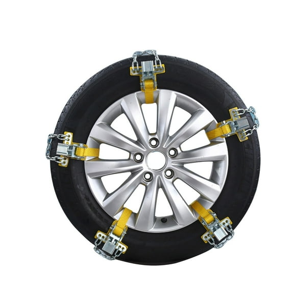 Car Snow Chain Steel Security Chain Anti-skid Emergency Tire Chain for Tire Width 205-225mm (Random Color)