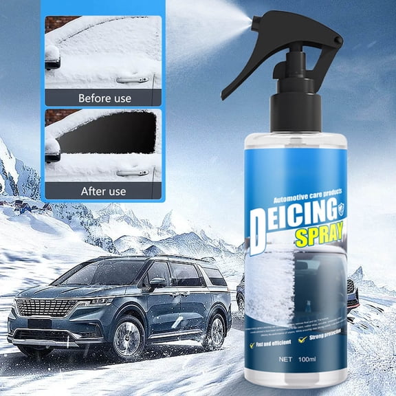 Car Snow and Ice Spray De-Icer Spray, Snow Remover Spray for Cars, Car Windshield Deicer Car Ice Remover, Windshield Defogger Window Snow Spray 100ml(1PCS)