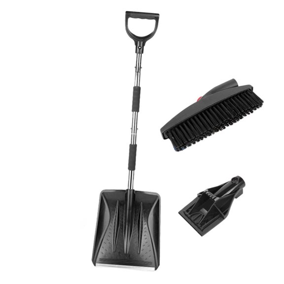 Car Snow Removal Kit Portable Snow Shovel Snow Brush Ice Scraper Tool Set for Windshield Auto Winter Emergency Road Trips Home Steps and Outdoor Cleanup Use