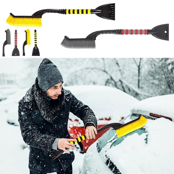 Car Snow Removal Shovel with Ice Scraper and Snow Brush – Multifunctional Detachable Winter Snow Tool with Non-Slip for Easy Snow and Ice Removal