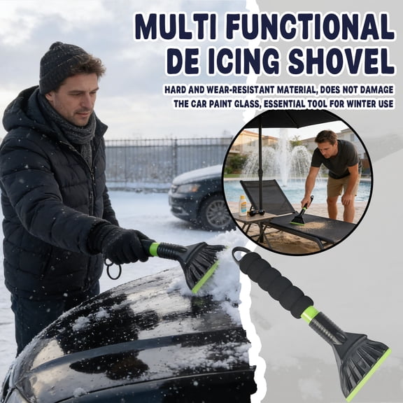 Car Snow Scraper, Windshield Defrosting And Snow Removal Tool That Won'T Damage Your Car For Drivers, Removable Ice Scraper With Ergonomic Grip For Winter Snow Removal On