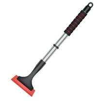 Car Snow Shovel Aluminum Alloy Telescopic Snow Removal Shovel Multifunctional Glass Snow Shovel Cleaning Scraper Snow Brush,Telescopic Car Shovel for Cleaning & Snow Removal,Red,23.62x4.65"
