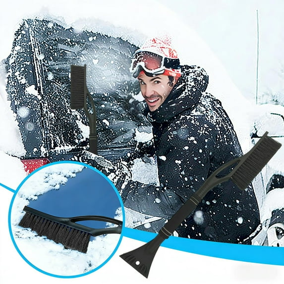 Car Snow Shovel Brush Scraper 3-in-1 Detachable Tool | Lightweight Non-Scratch Plastic | 60cm Long Handle | Dense Bristles | Soft Insulated Grip | Multi-Color | Fast Winter Ice Removal