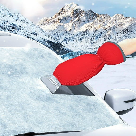 Car Snow Shovel With Gloves Snow Brush Ice Scraper For Winter Snow Removal, Protective Cover Comfortable Grip For Hands, Efficient Frost Defrosting Tool For Windshield Roof Windows, Essential