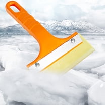 Car Snow Shovel and Ice Scraper Tool, Short Handle, Rubber Metal Edge, for Windshield Defrosting, Side Window Clearing, Vehicle Snow Removal, 1 Pc