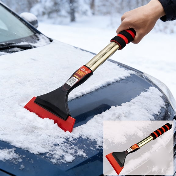 Car Snow Shovel and Ice Scraper for Windshield Windows | 41cm Winter Defrosting Tool with Ergonomic Handle | 1-Pack
