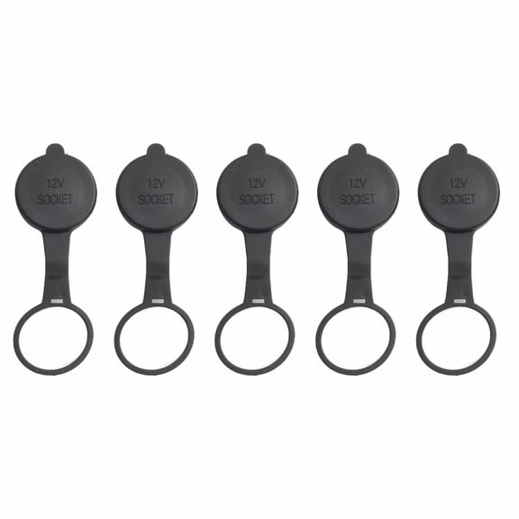 Car Socket Cover 12V Outlet Lid Waterproof Cap Black Plastic Protector for Vehicle Ignition 5-Pack