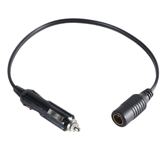Car Socket Male to DIN Female Converter Cable Power Supply Cord 18AWG Total Length 50cm Black