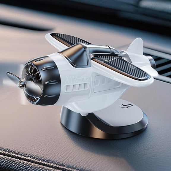 Car Solar Airplane Ornaments Rotating Propeller Fighter Car Center Console Powered Aircraft Ornaments Car Interior Accessories