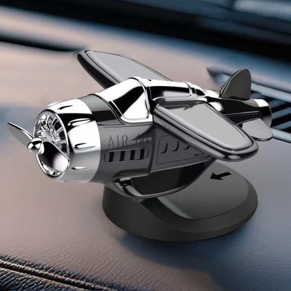 Car Solar Airplane Ornaments Rotating Propeller Fighter Car Center Console Powered Aircraft Ornaments Car Interior Accessories